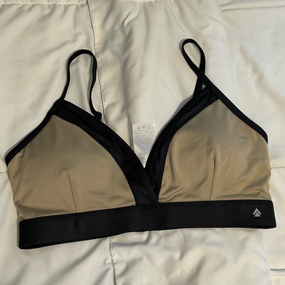 Cali Sport Sports Bra Black, Nude Triangle Top with Adjustable Straps in xl - Picture 5 of 11